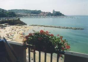 Lerici, Bay of La Spezia - Lerici Castle overlooking the beautiful Bay of Poets seen from Florida Hotel in Lerici Lerici, Bay of La Spezia - Lerici Castle overlooking the beautiful Bay of Poets seen from Florida Hotel in Lerici