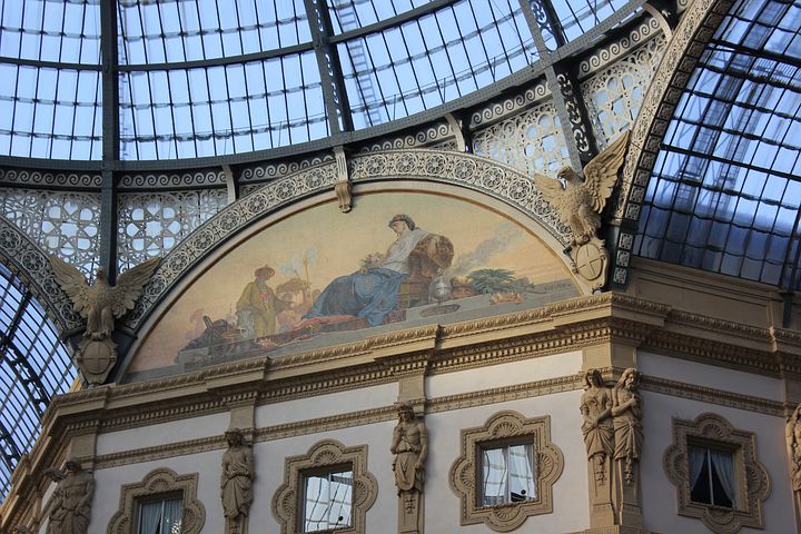 Milan - Fresco in the Vittorio Emanuele Gallery Milan - Fresco in the Vittorio Emanuele Gallery