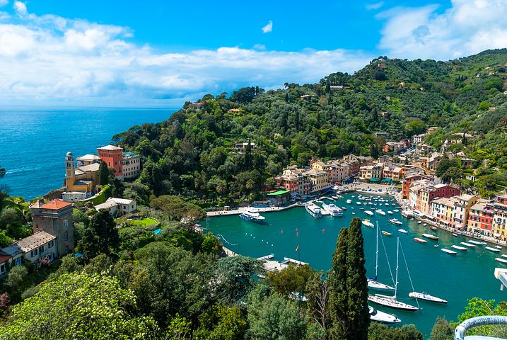 Bay of Portofino aerial view Bay of Portofino aerial view