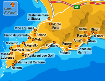 Sorrento Peninsula Coast map Sorrento Peninsula Coast map
