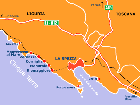 Cinque Terre Map Cinque Terre Map