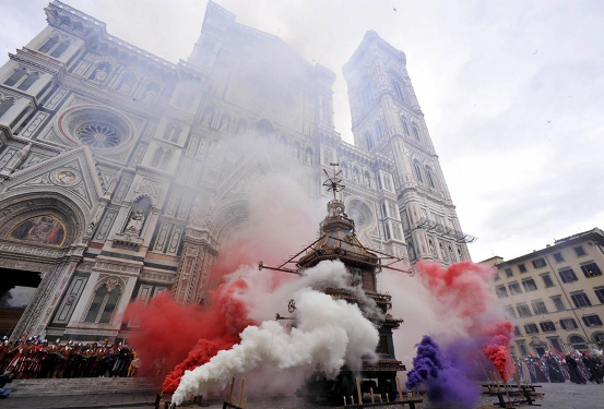 Florence Explosion of the Cart, or Scoppio del Carro Florence Explosion of the Cart, or Scoppio del Carro in Italian