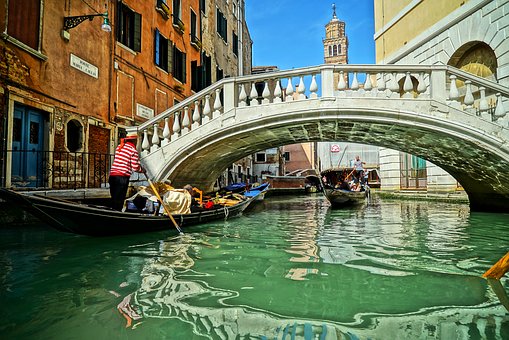 Venice canal with gondola Venice canal with gondola