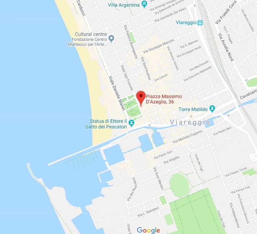 Map of location of Sea Gardens Apartment in Viareggio Map of location of Sea Gardens Apartment in Viareggio