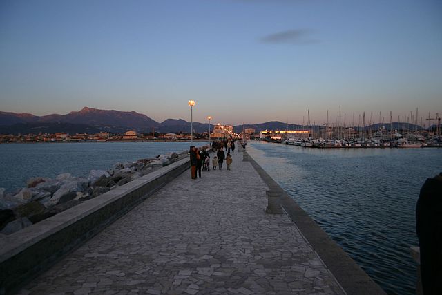 Viareggio pier at dusk, 5 minutes' walk from the flat Viareggio pier at dusk, 5 minutes' walk from the flat