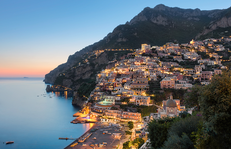 Positano, Amalfi Coast, at dusk Positano, Amalfi Coast, at dusk