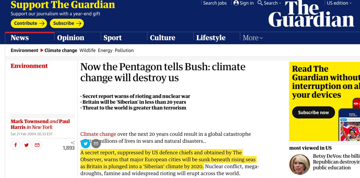 The Guardian in 2004: Britain will be Siberian in 2020 The Guardian in 2004: Britain will be Siberian in 2020