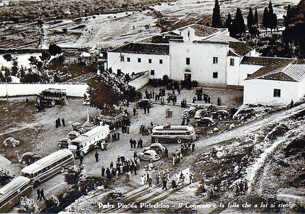 San Giovanni Rotondo Padre Pio old church and monastery 1953 San Giovanni Rotondo Padre Pio old church and monastery 1953